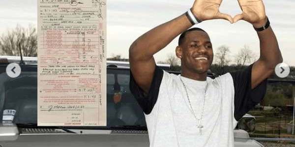 拍卖！詹姆斯18岁签名交通罚单，成交价超6万，最贵罚单诞生